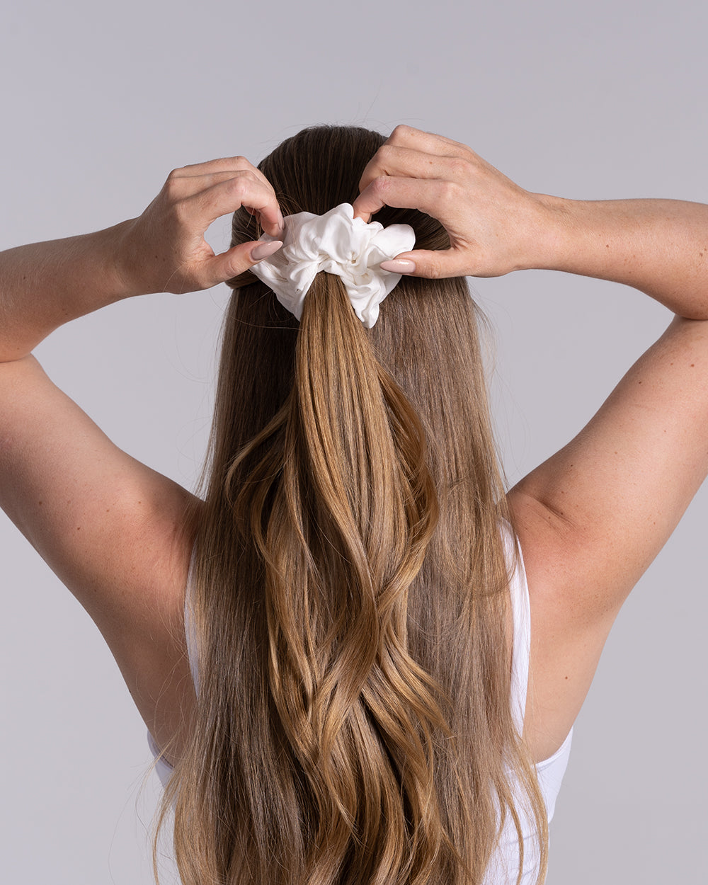 Vegan İpek(Cupro) Scrunchie-Creamy