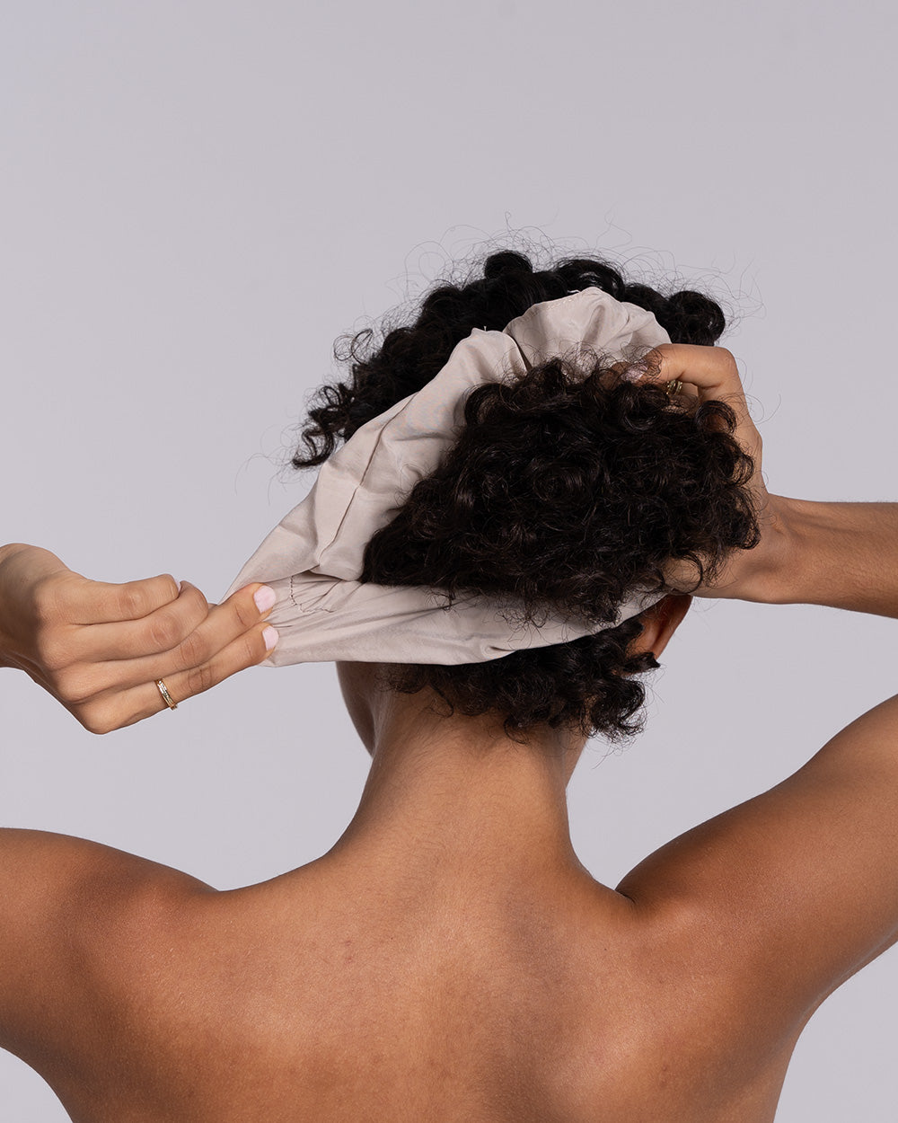 Vegan İpek(Cupro) Scrunchie-Almond Milk